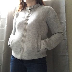 Moto style gap zipper sweatshirt
